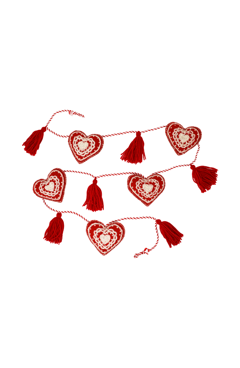 Melange Collection Valentine Heart Garland - Red, Main, color, Red