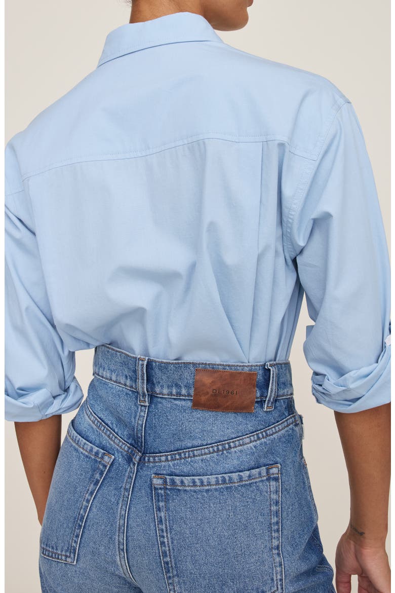 Faye Oversize Button-Up Shirt, Alternate, color, LIGHT BLUE POPLIN