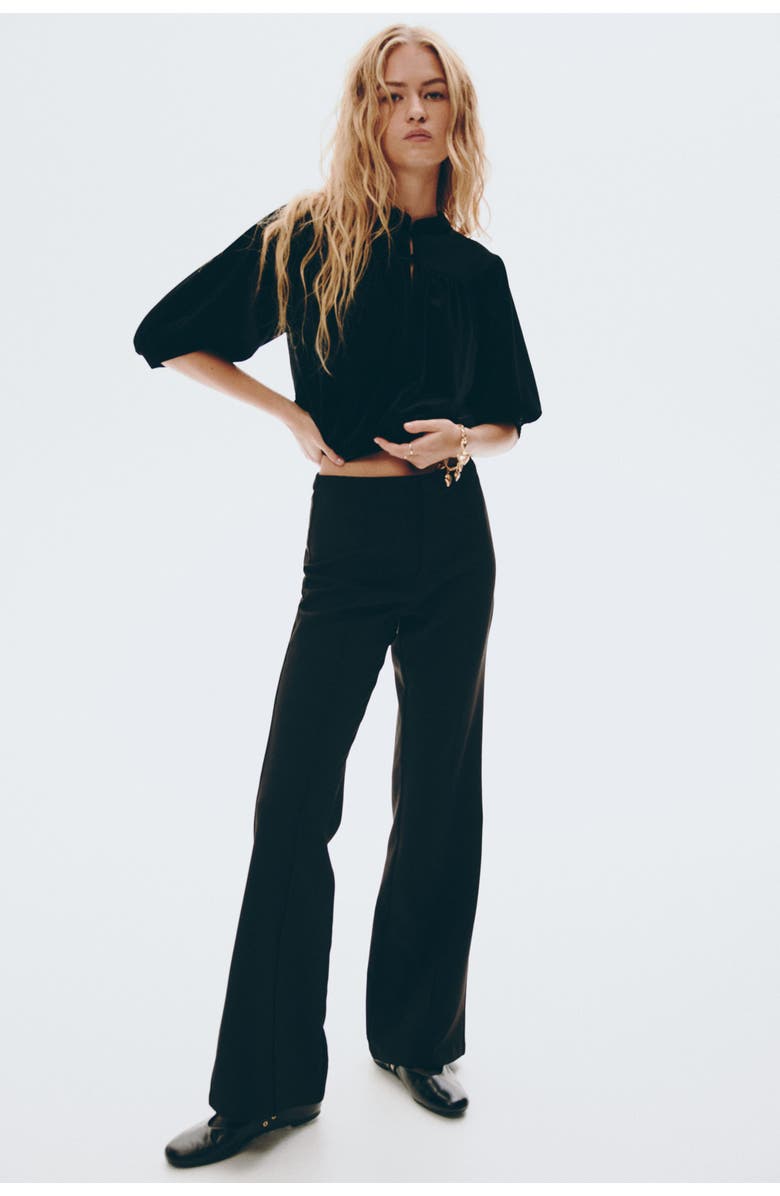 H&M Flared Trousers, Alternate, color, Black