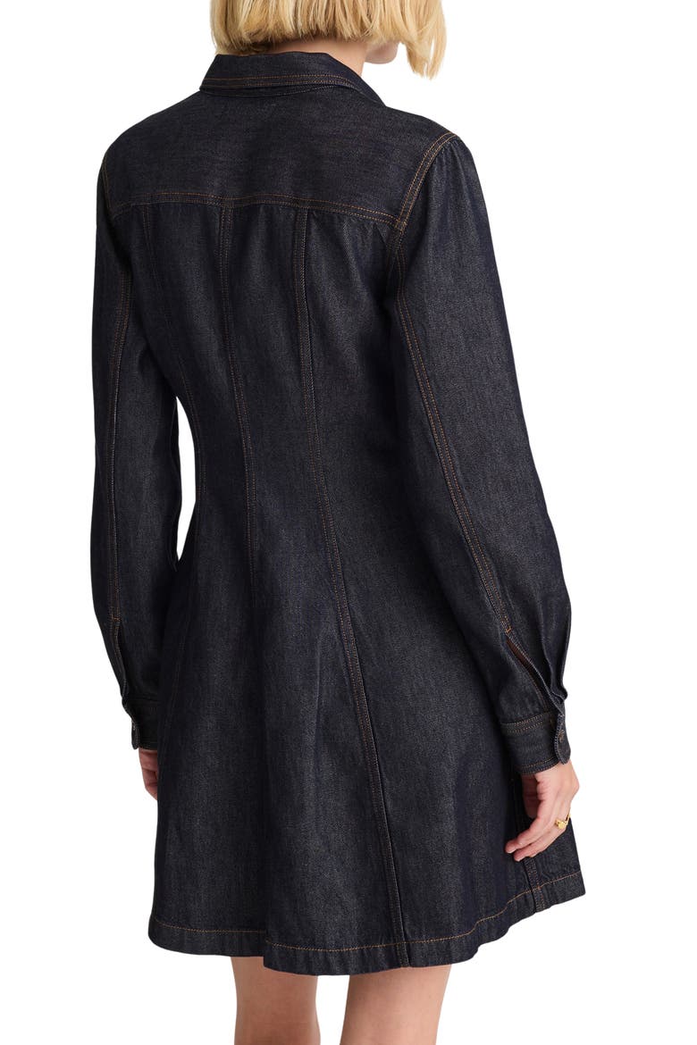 Seamed Long Sleeve Airy Denim Shirtdress, Alternate, color, RINSE WASH
