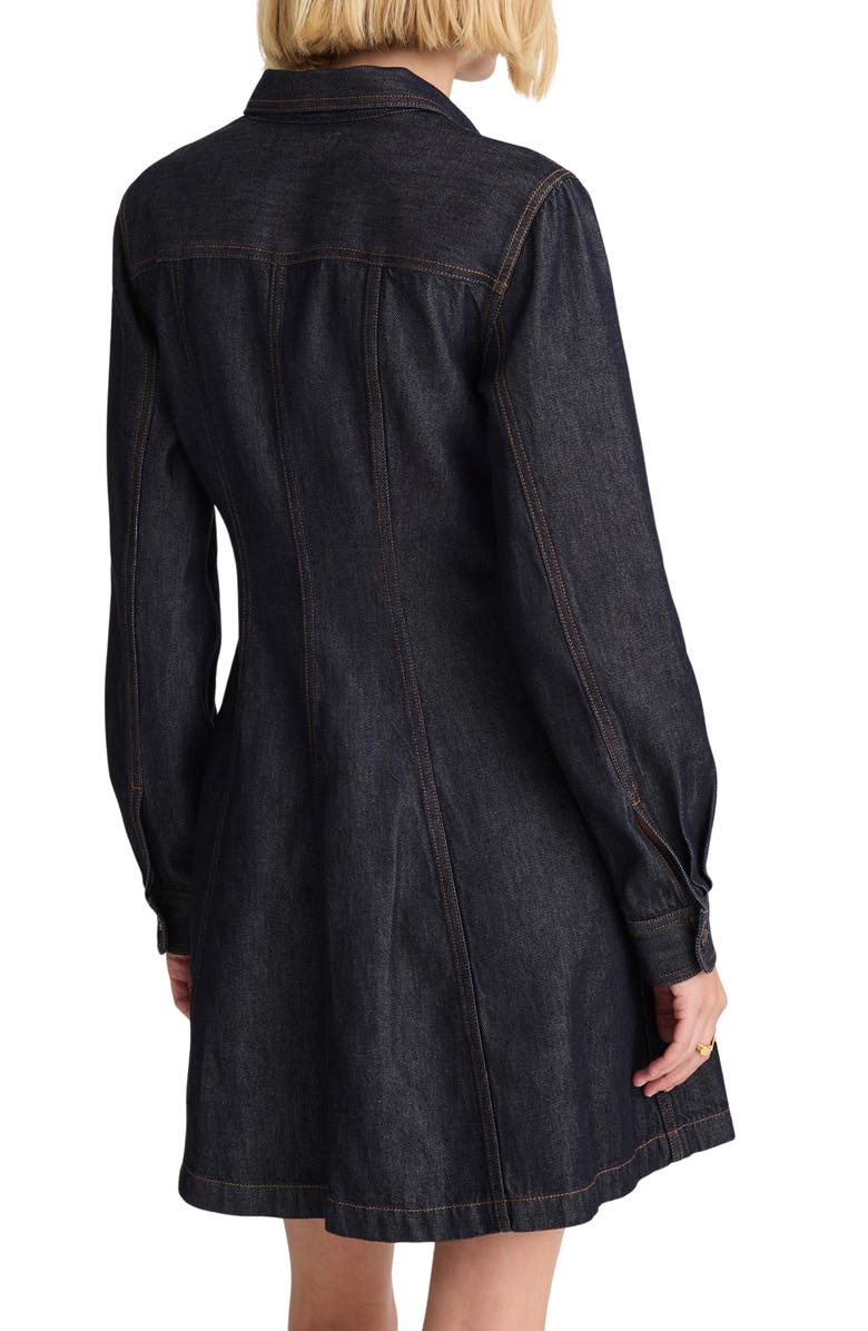 Madewell Seamed Long Sleeve Airy Denim Shirtdress, Alternate, color, Rinse Wash