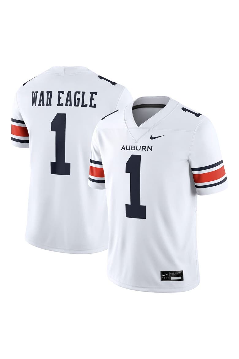Men's Nike White Auburn Tigers Away Football Game Jersey, Alternate, color, White