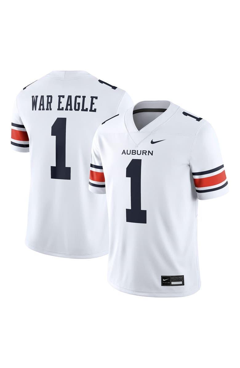 Nike Men's Nike White Auburn Tigers Away Football Game Jersey, Alternate, color, White