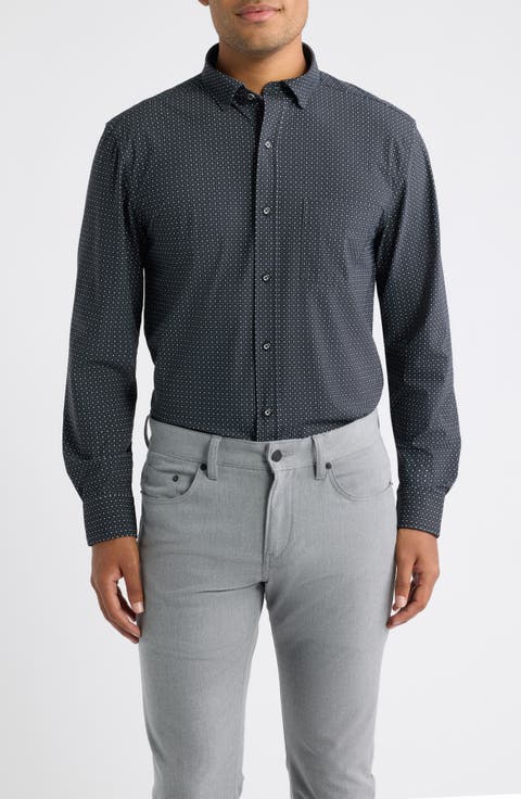 XC+™ Motion Microdot Knit Button-Up Shirt