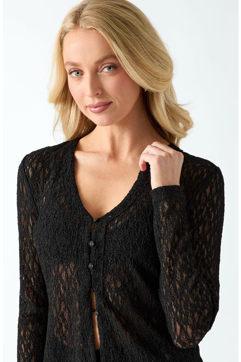 Matilde Lace Cardigan Top, Alternate, color, JBLACK-BLACK