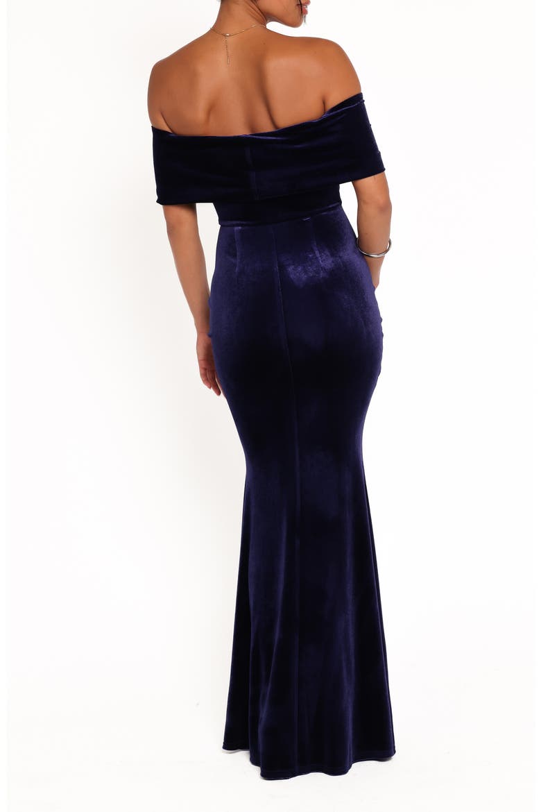 Adair Off the Shoulder Mermaid Gown, Alternate, color, NAVY