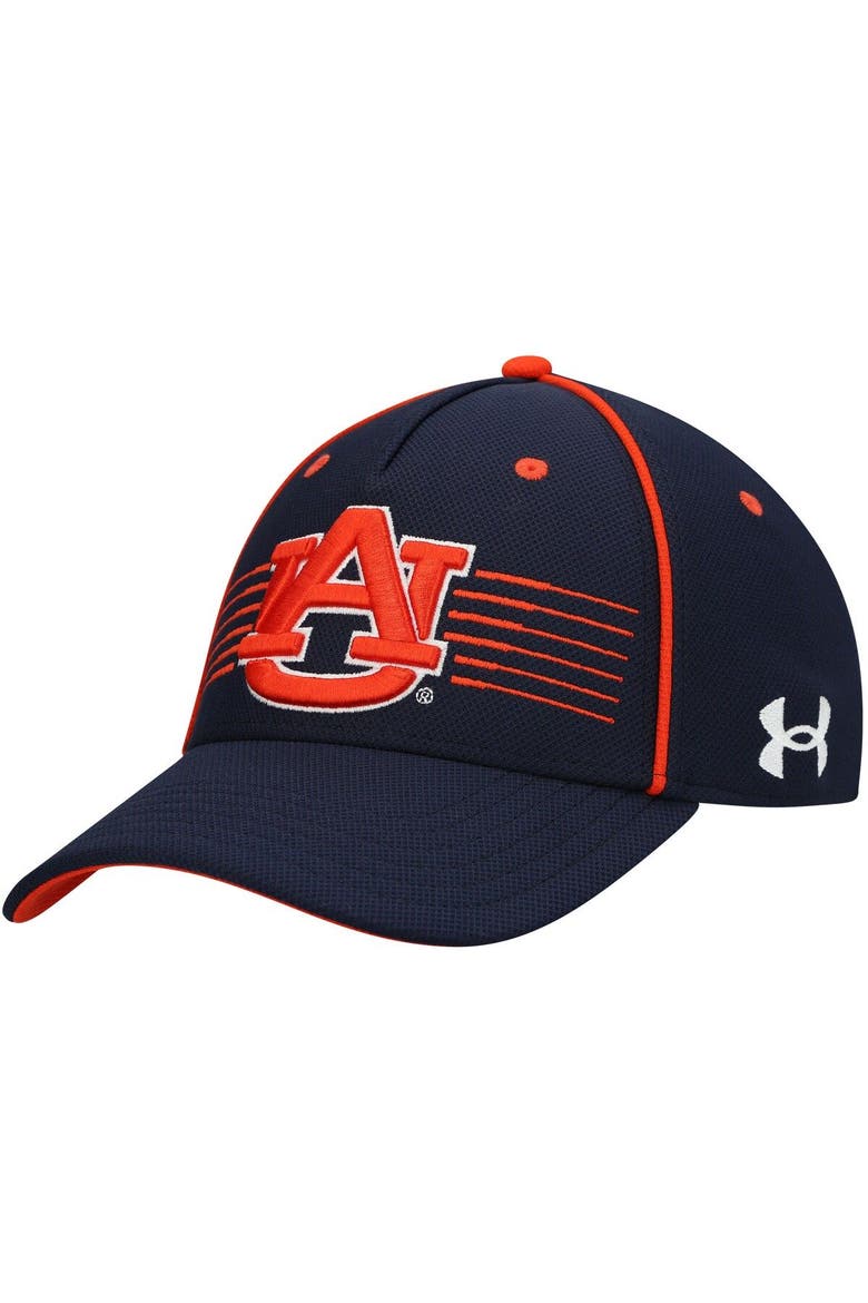 Men's Under Armour Navy Auburn Tigers Iso-Chill Blitzing Accent Flex Hat, Main, color, Navy