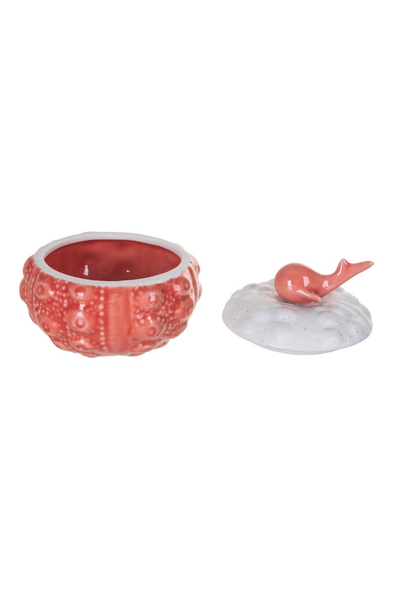Coral & Bisque Urchin Whale Treasure Box, Alternate, color, Red