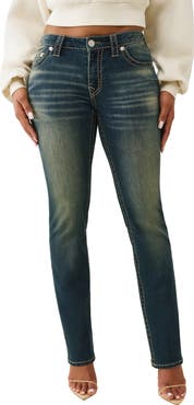 True Religion Billie Big T Mid Rise Straight Leg Jeans