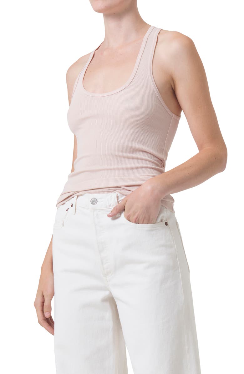 AGOLDE Bianca Rib Tank, Main, color, Fair