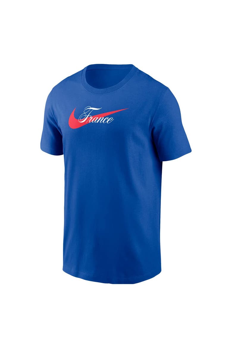 Men's Nike  Royal France National Team Team Wordmark Swoosh Core T-Shirt, Alternate, color, Royal
