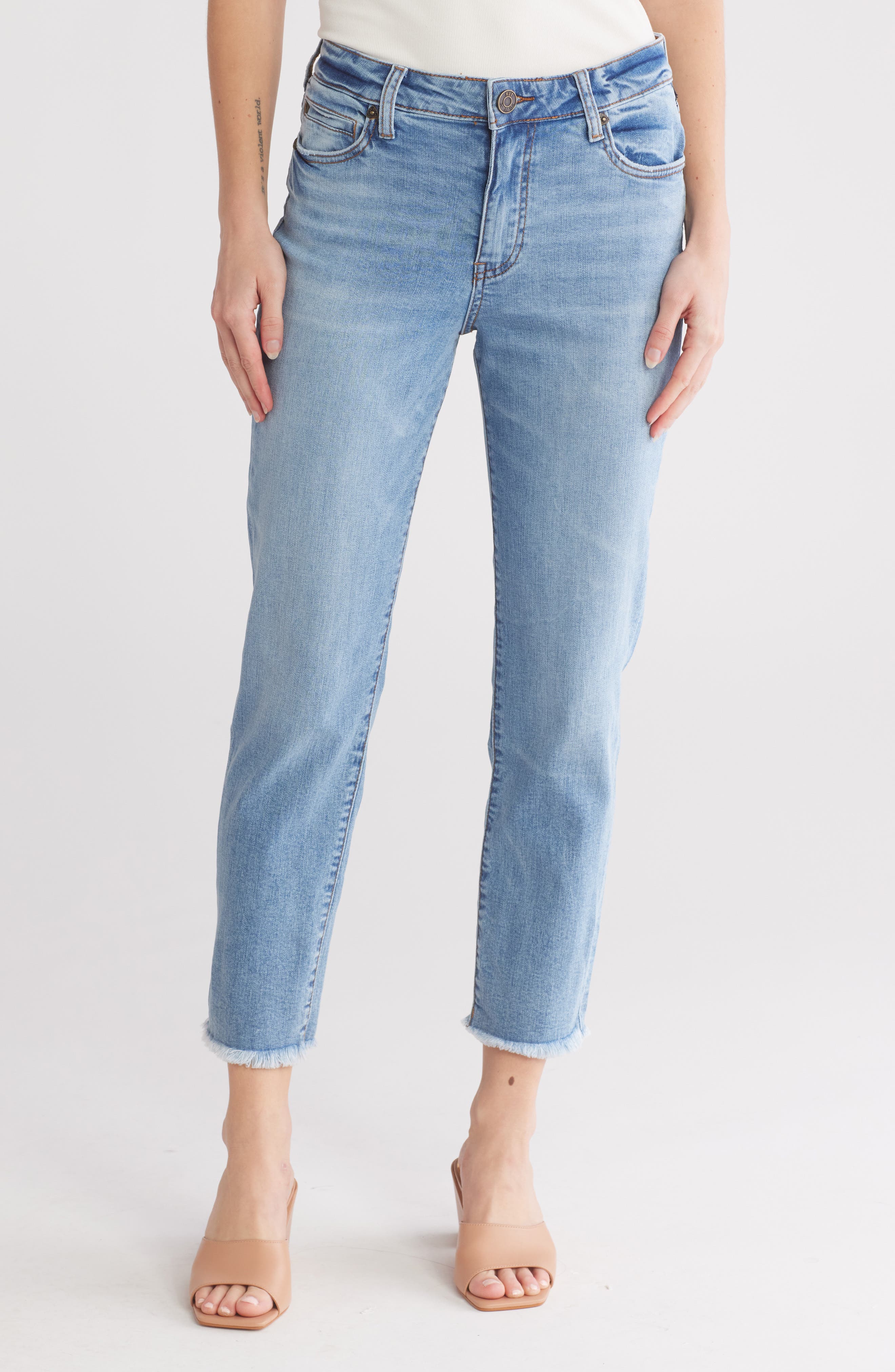 KUT from the Kloth Katy High Waist Straight Leg Jeans