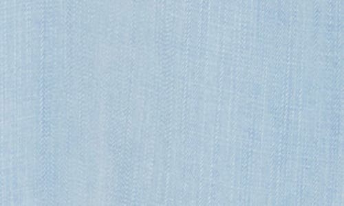 Democracy Three-quarter Sleeve Ruffle Button-up Shirt In Blue