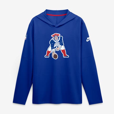 Men's Nike Royal New England Patriots Sideline Alternate Lightweight Long Sleeve Hooded Dri-FIT T-Shirt