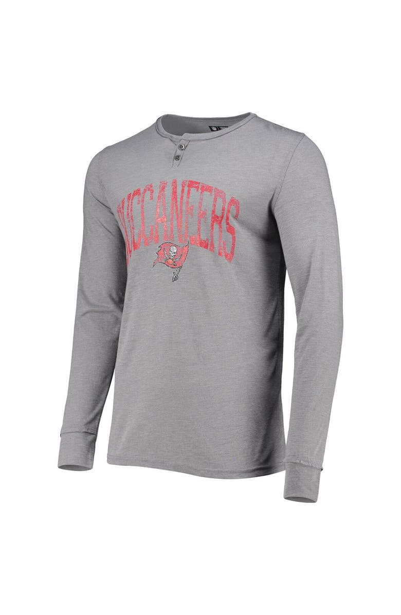 CONCEPTS SPORT Men's Concepts Sport Gray Tampa Bay Buccaneers Takeaway Henley Long Sleeve Sleep T-Shirt, Alternate, color, 
