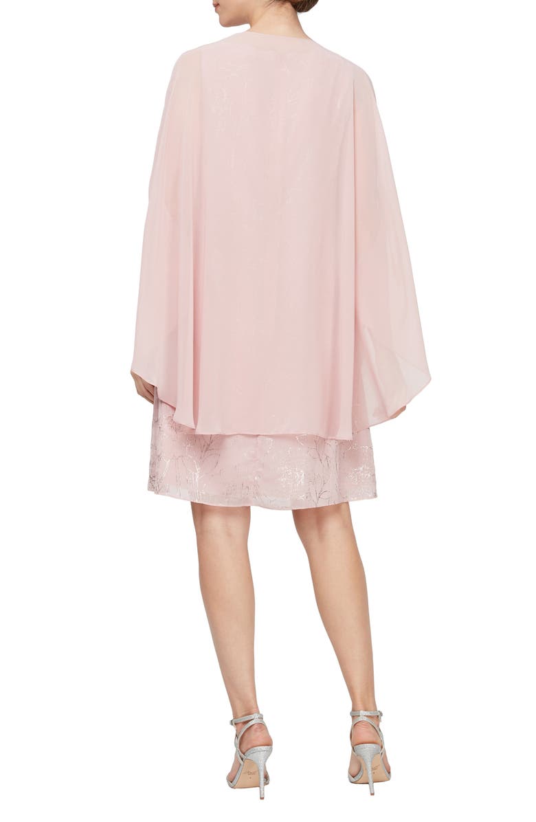 SL FASHIONS Foil Floral Print Sheath Dress, Alternate, color, Faded Rose