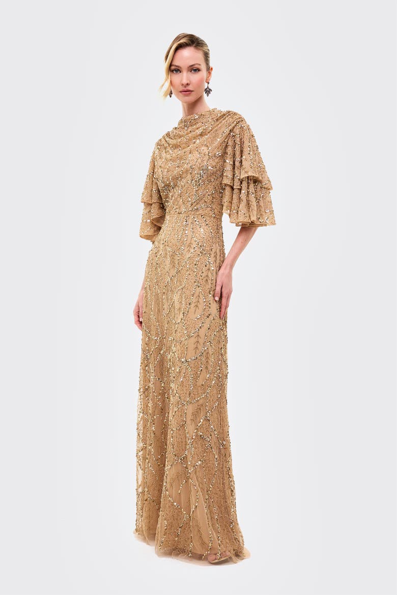 Embellished Sequins Double Sleeves Dress, Alternate, color, RICHMOND