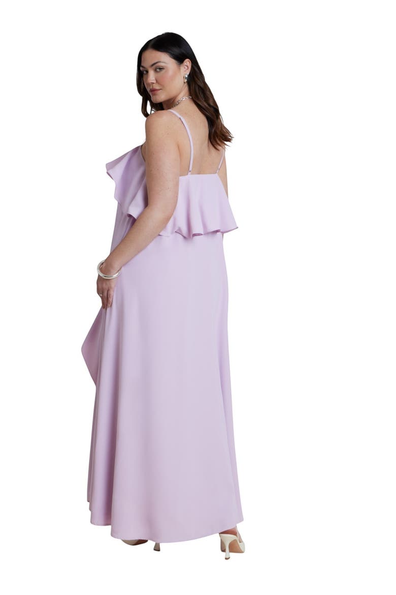 Ruffle Detail Maxi Trapeze Dress, Alternate, color, FAIR ORCHID