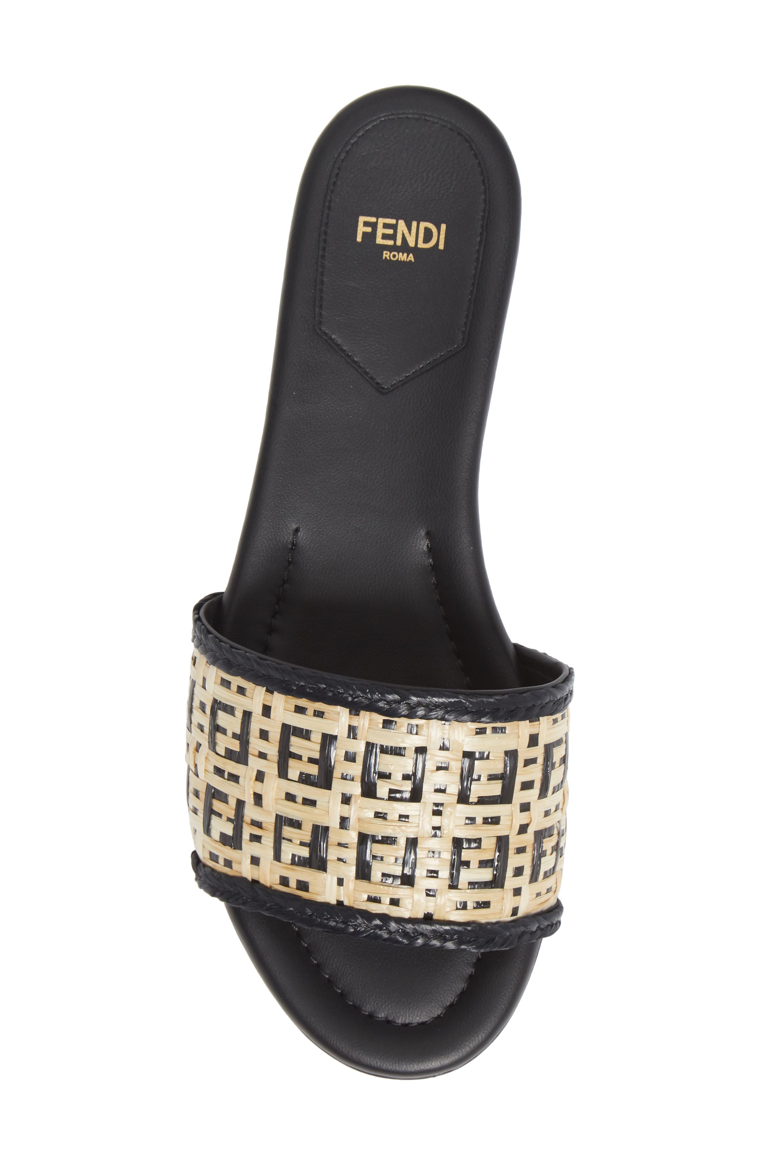 Fendi FF Logo Slide Sandal, Alternate, color, 
