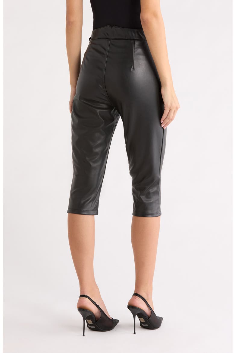 Calla Faux Leather Capri Pants, Alternate, color, NOIR