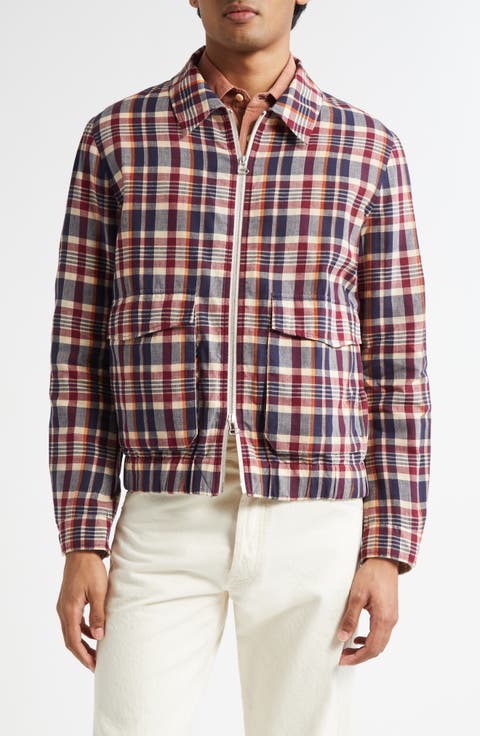 Madras Plaid Waxed Cotton Blouson Jacket