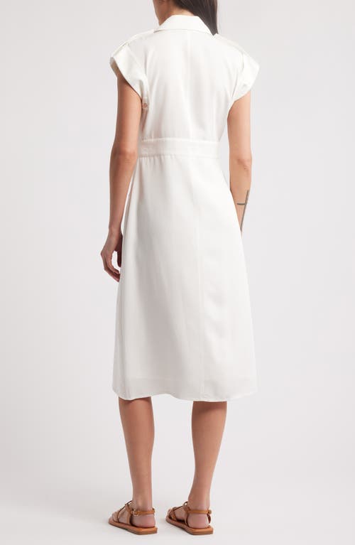 Zoe And Claire Short Sleeve Shirtdress In White