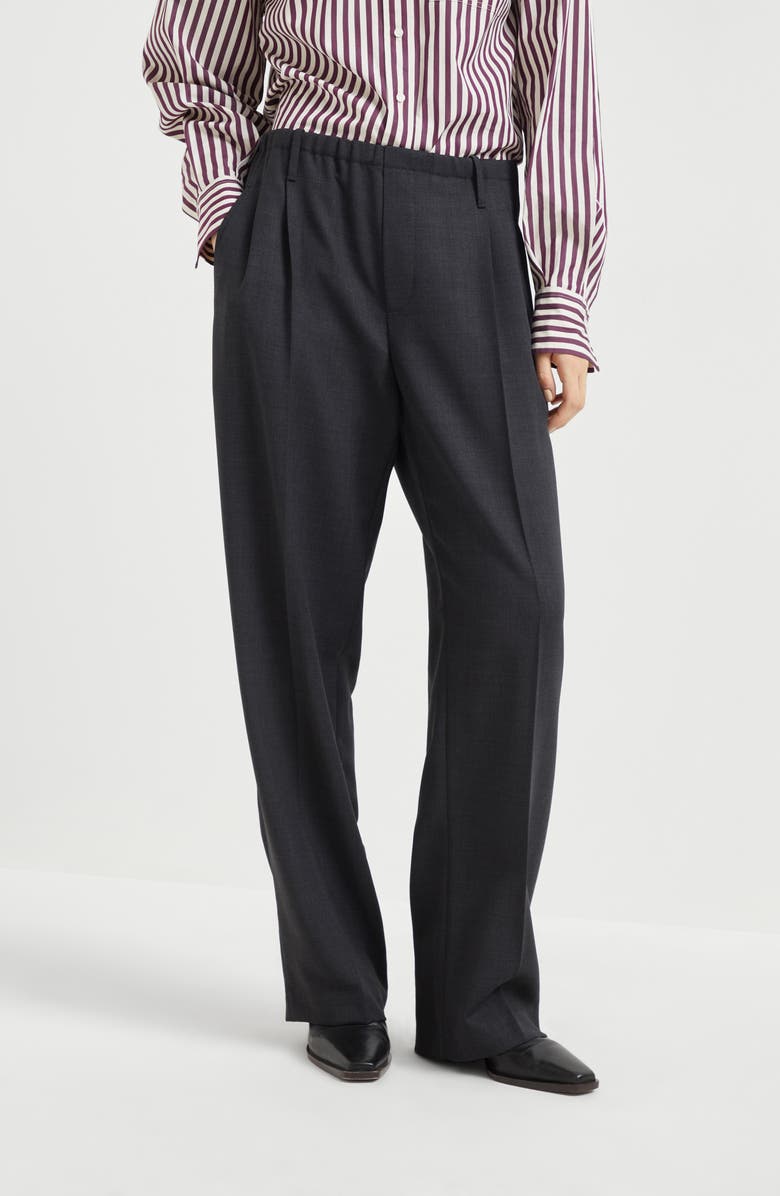 Brunello Cucinelli Sartorial track trousers, Alternate, color, Lignite Grey