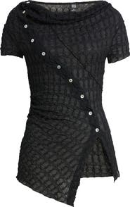 BDG Urban Outfitters Asymmetrical Button Textured Top