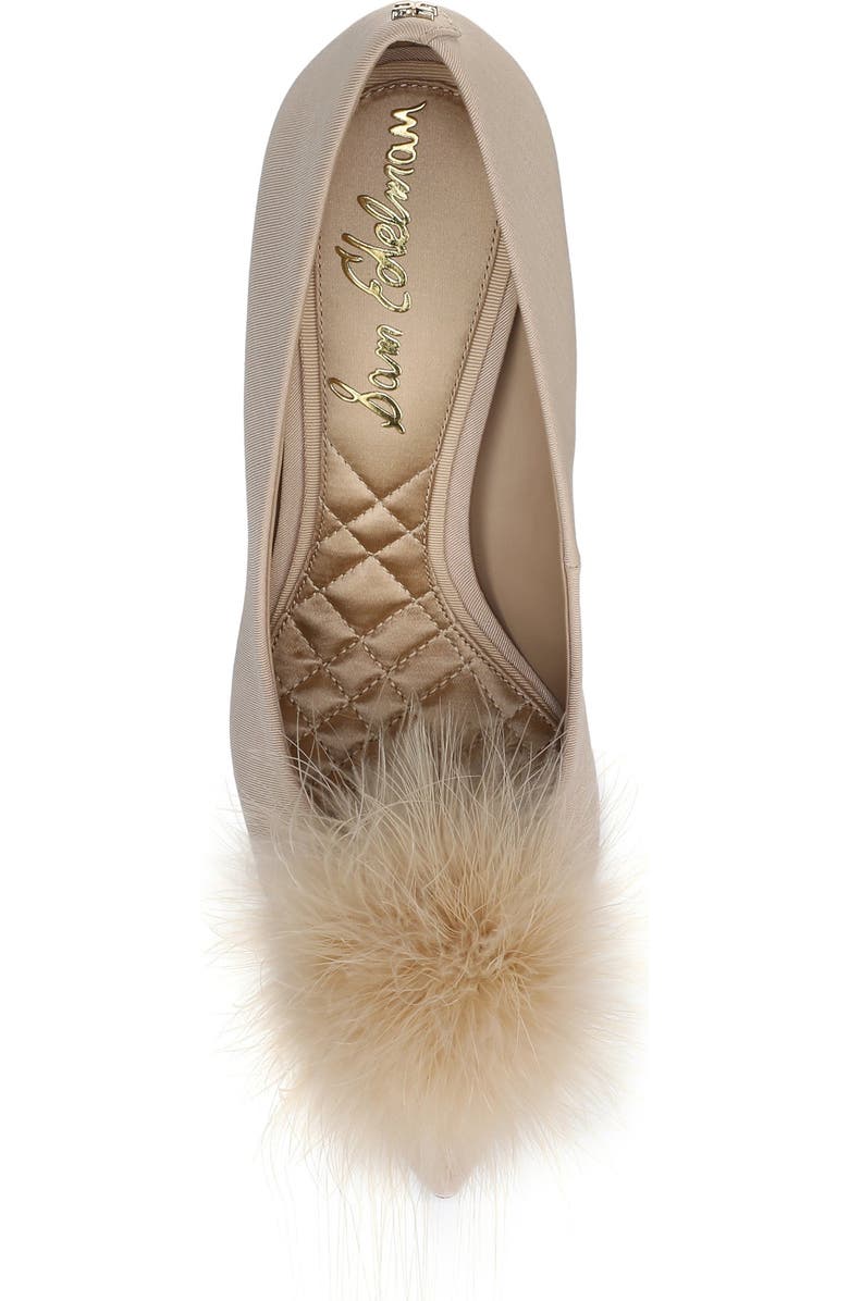 Sam Edelman Hazel Feather Embellished Pump, Alternate, color, Honey Sand