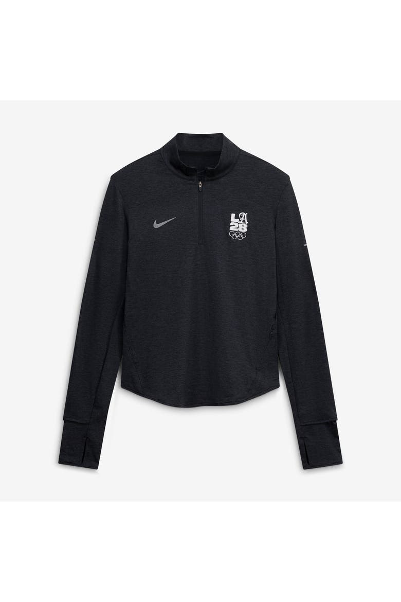 Women's Nike Black LA28 Summer Olympics Script Swift Dri-FIT Half-Zip Pullover, Main, color, Black