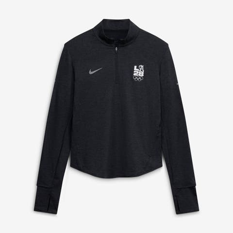 Women's Nike Black LA28 Summer Olympics Script Swift Dri-FIT Half-Zip Pullover