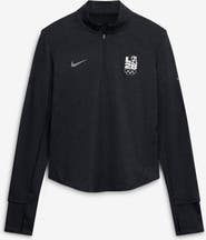 Nike Women's Nike Black LA28 Summer Olympics Script Swift Dri-FIT Half-Zip Pullover