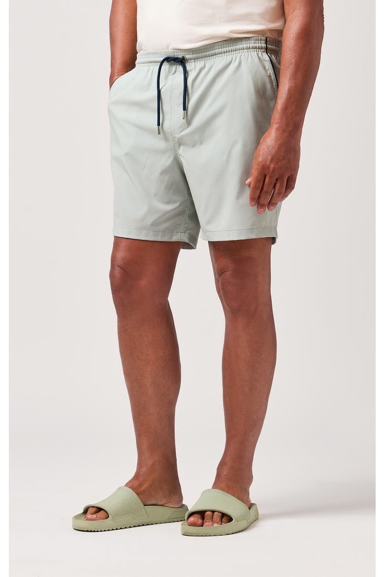 Birdseye Solid Swim Trunk, Alternate, color, Olive