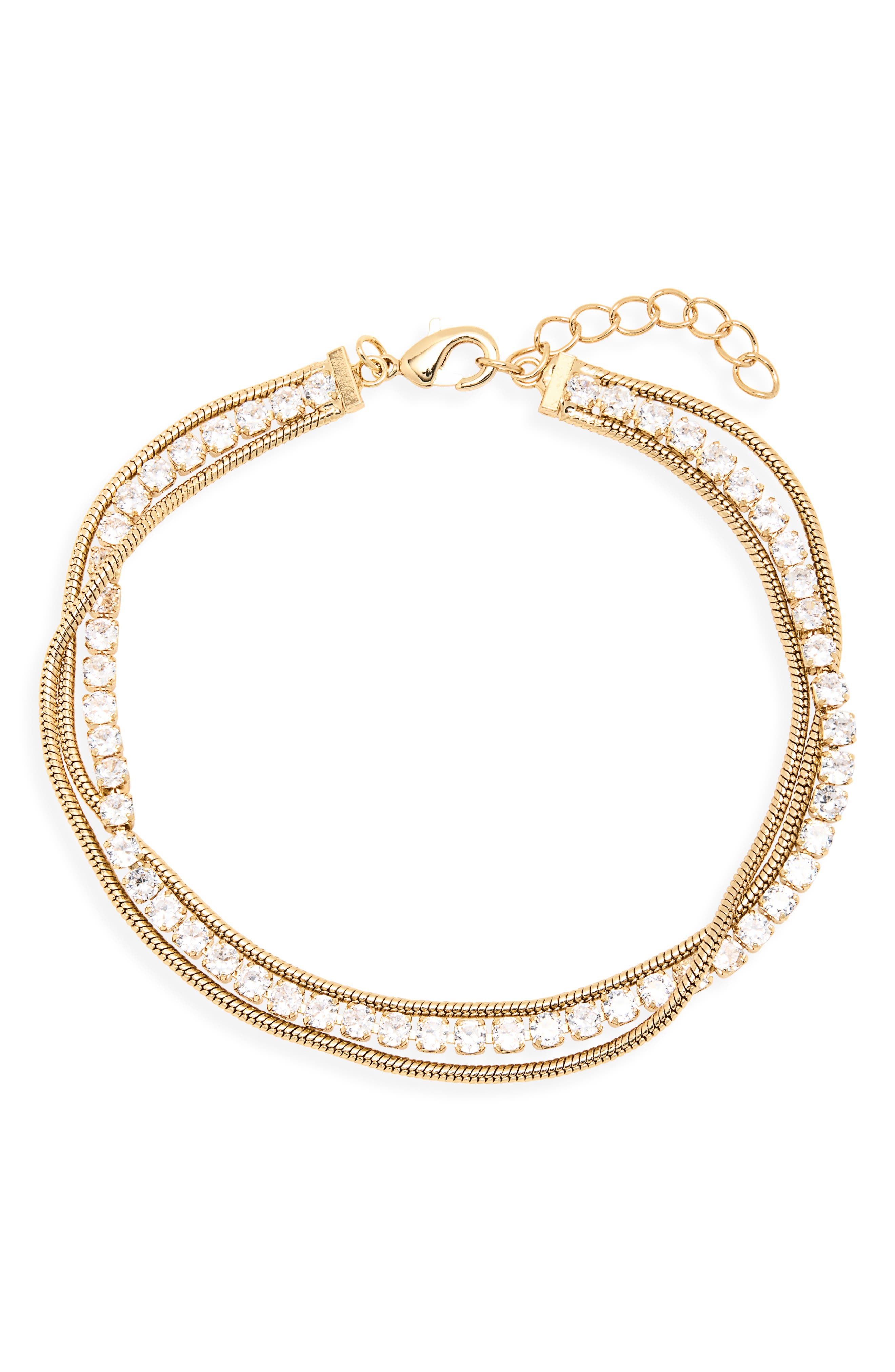 Cubic Zirconia Layered Chain Bracelet