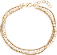 NORDSTROM RACK Cubic Zirconia Layered Chain Bracelet
