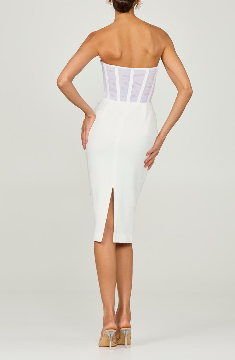 HELSI Kaia Floral Appliqué Strapless Dress, Alternate, color, Off White