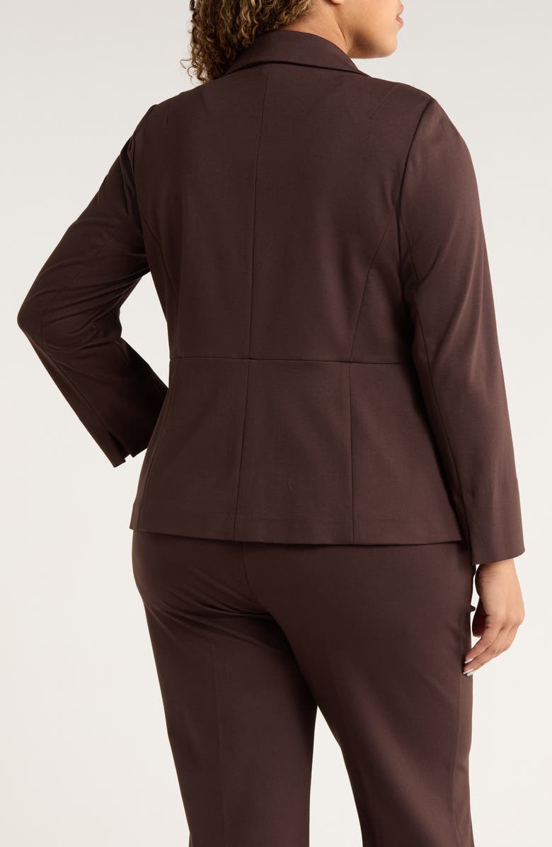 KASPER One-Button Seamed Waist Blazer, Alternate, color, Rich Chocolate