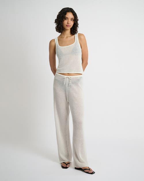 Onia Linen Knit Square Neck Tank In White
