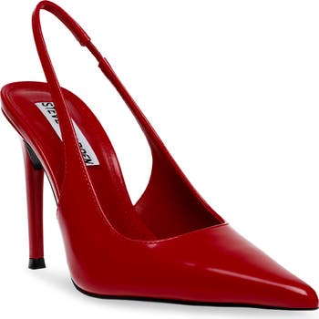【Steve Madden】エナメル REYES スリングバック ヒールパンプス Steve Madden Reyes Pointed Toe Slingback Sandal (Women