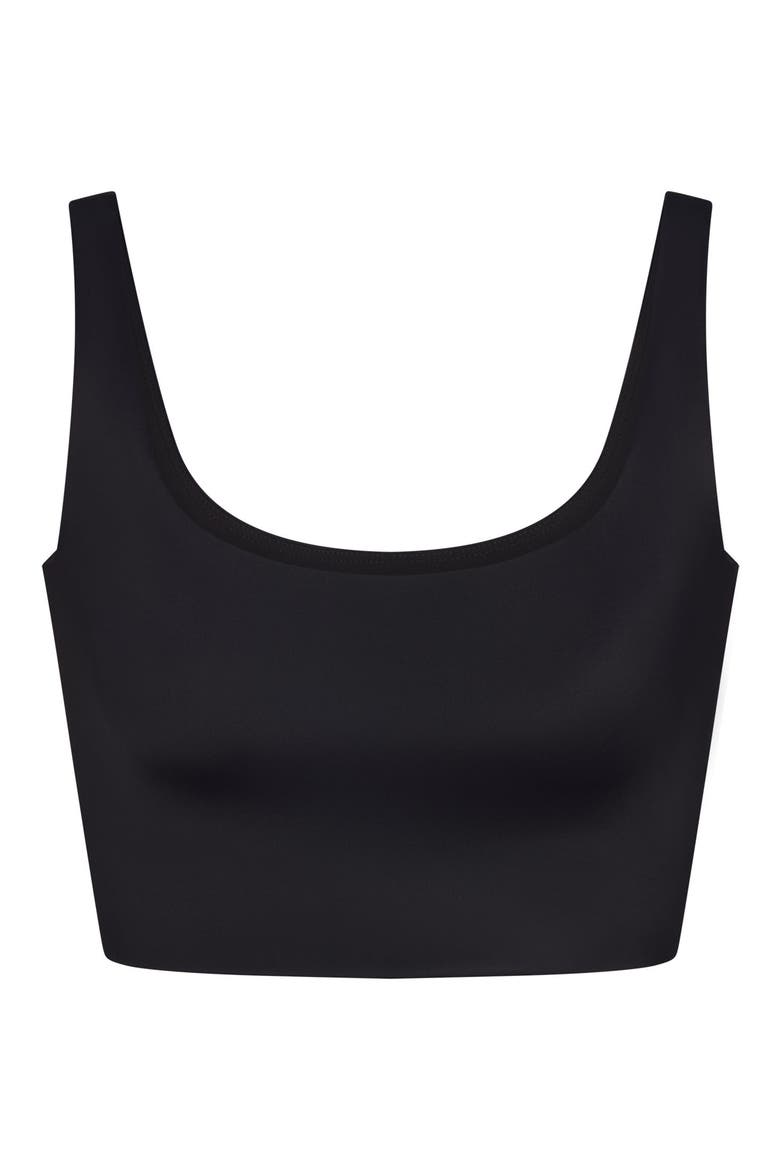 Shine Scoop Neck Bra, Alternate, color, OBSIDIAN