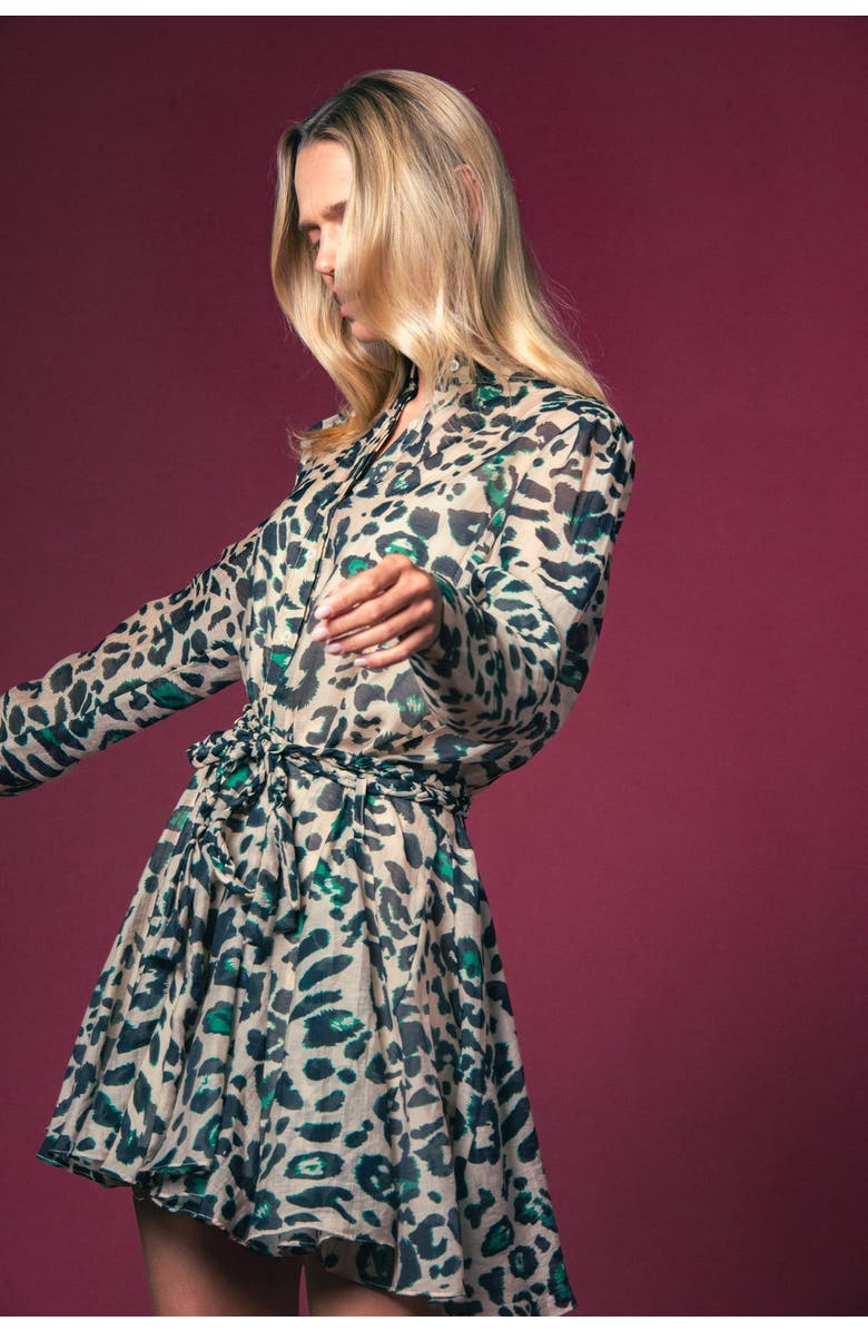 The Shirt by Rochelle Behrens The Jenica Dress, Alternate, color, Green Leopard