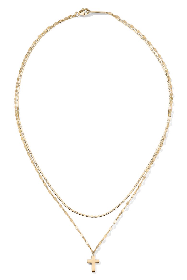 14K Gold Disc Layer Necklace, Main, color, YELLOW GOLD