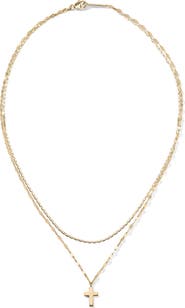 LANA 14K Gold Disc Layer Necklace