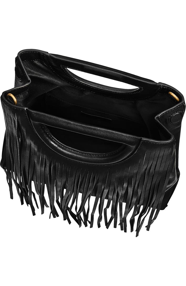 Rebecca Minkoff Frankie Fringe Leather Crossbody Bag, Alternate, color, Black