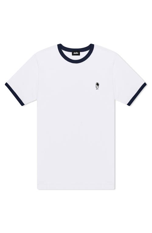Dalix Mens Astronaut Jersey Ringer Tee In White