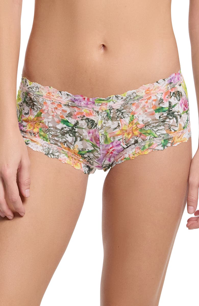 Hanky Panky Print Boyshorts, Main, color, Botany White