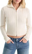 Good American The Cable Zip Up Cardigan