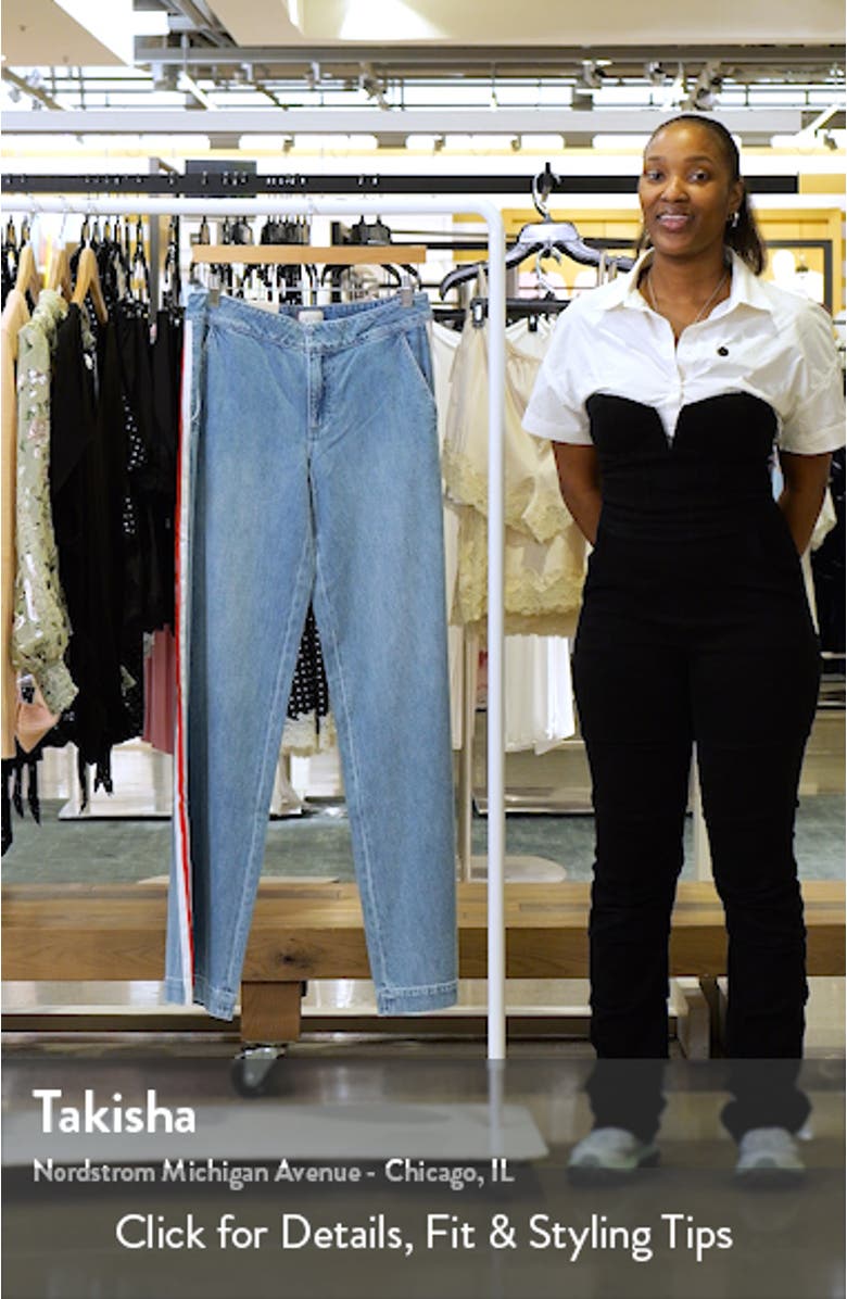 Xnder Racing Stripe High Waist Wide Leg Jeans, sales video thumbnail