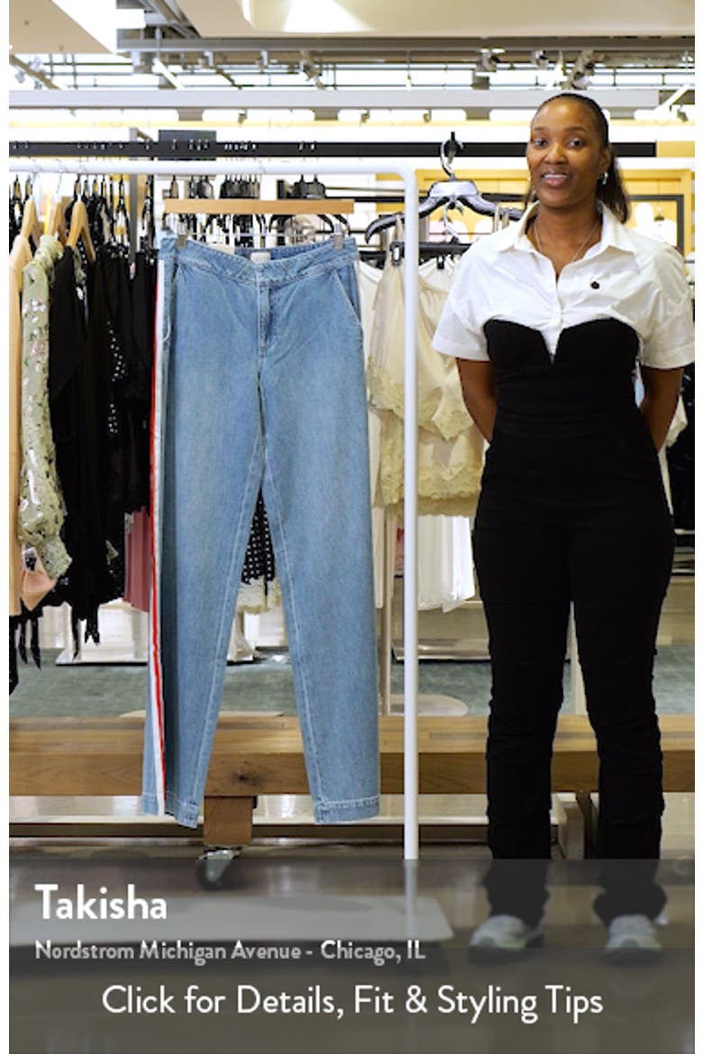 Xnder Racing Stripe Wide Leg Jeans video