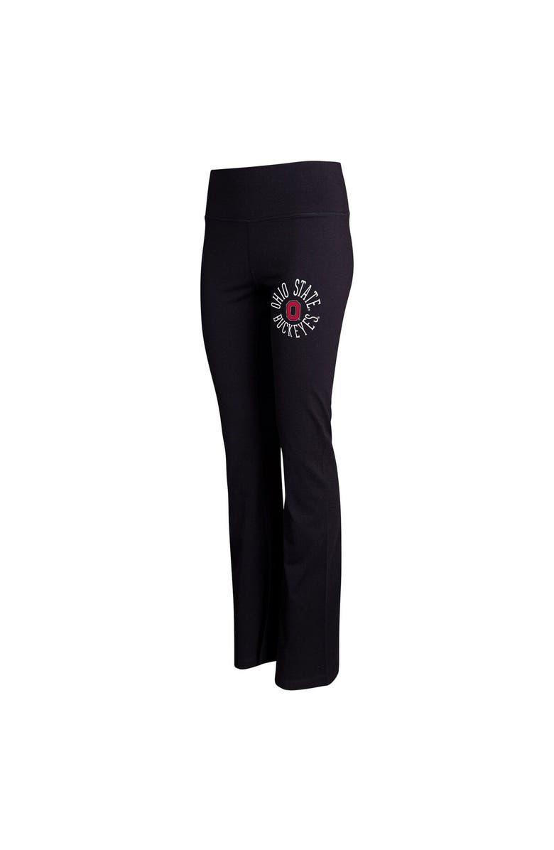 CONCEPTS SPORT Women's Concepts Sport Black Ohio State Buckeyes Enclave Tri-Blend Flared Leggings, Main, color, 